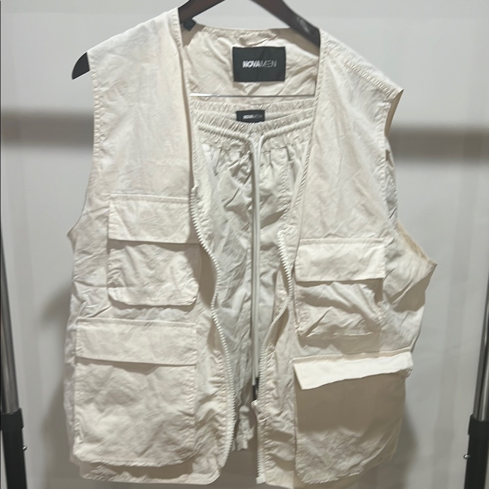 Nova Men Cream Utility Vest and Shorts